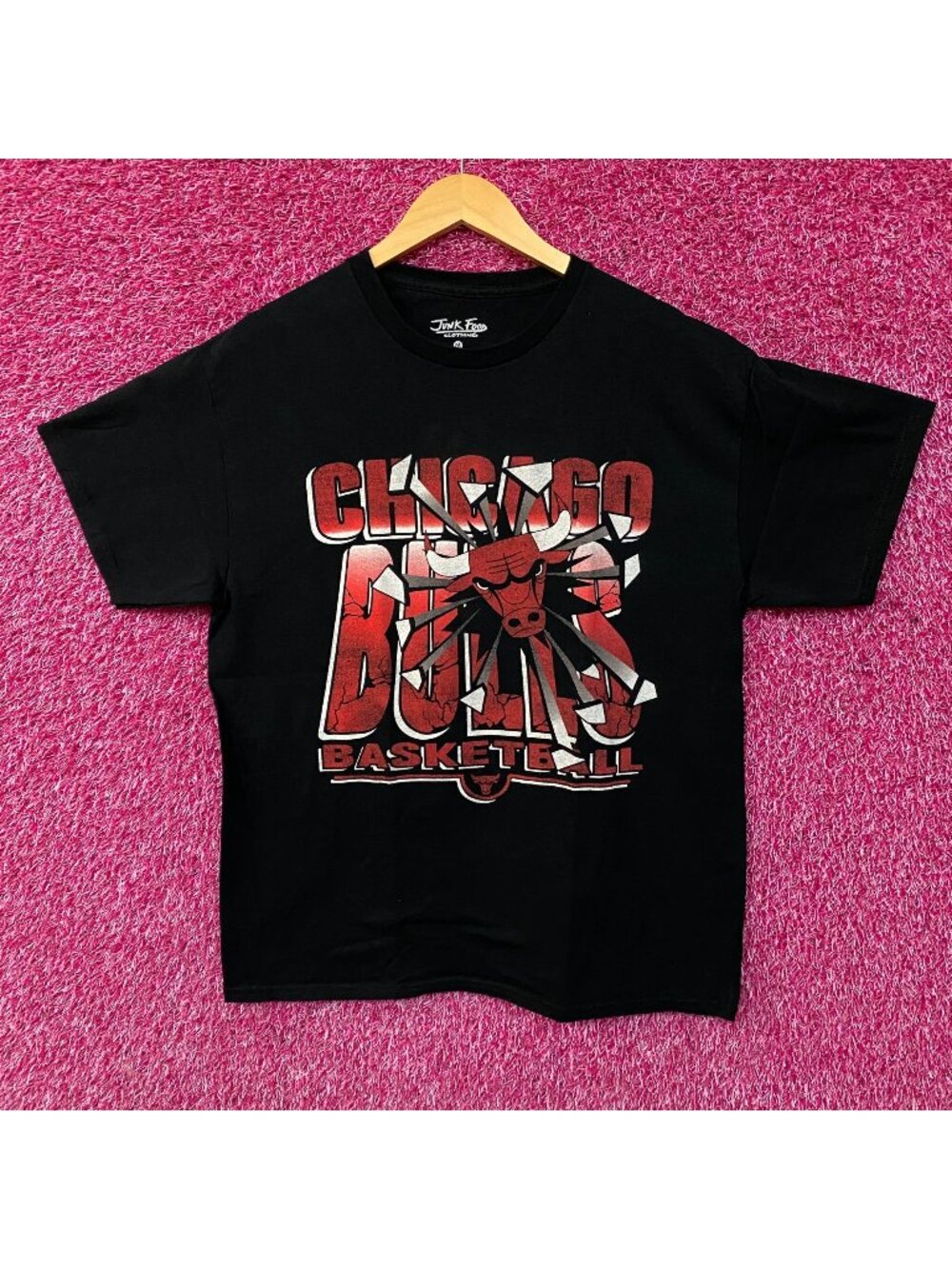 Chicago Bills Junk Food Clothing Chicago Bulls Break Through Graphic T-Shirt Med